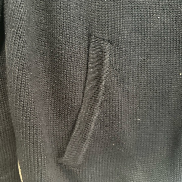 LL bean Mens XL Full Zip Sweater Cardigan Navy 100% Cotton Pockets Mock Collar. - Picture 11 of 12